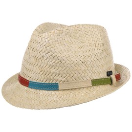 Lipodo Colour Band Children's Straw Hat - Handmade - Made in Italy - Children's Hat Made of 100% Straw for Girls and Boys - Lightweight Summer Hat with Colourful Leather Strap - Sun Hat Spring/Summer,