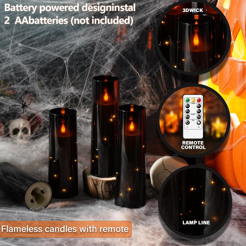 Flameless Candles,with Embedded Star String, Battery Operated Candles Flickering LED
