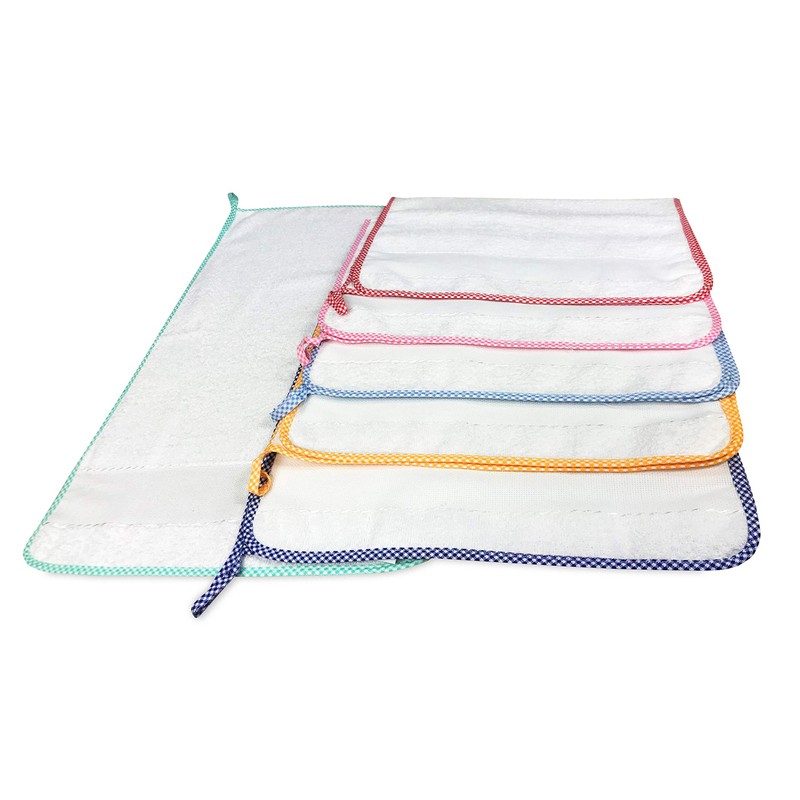 Set of 6 Plain Baby Nursery Towels with Aida Fabric