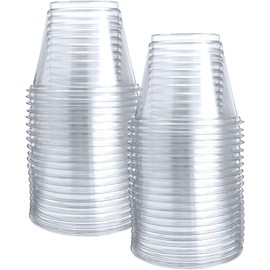 50 Clear Plastic Cups | 9 oz Plastic Cups | Disposable Cups | PET Clear Cups | Plastic Wine Glasses | Clear Plastic Party Cups