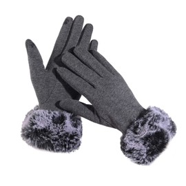 Belle Dame Women’s Touchscreen Gloves Texting Gloves Winter Gloves Driving Gloves Warm Lining with Faux Fur (GL515-DGRY)