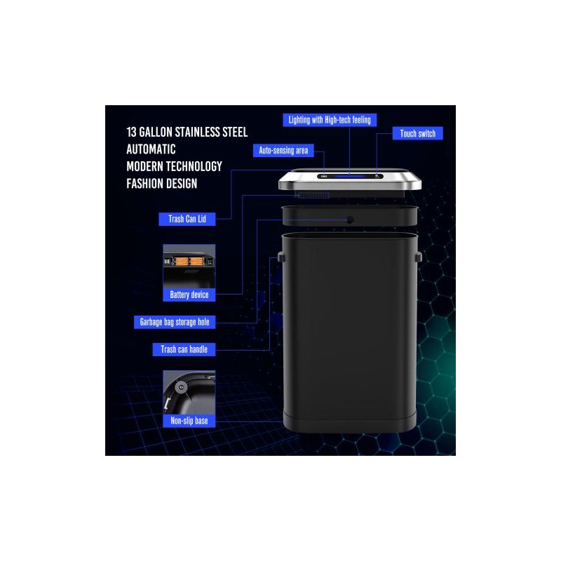 50L Smart automatic Trash Cans - Full Intelligent Sensor Kitchen