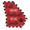 Georgia Football Metal Sign with Sawtooth Hanger, "Fall Means Football