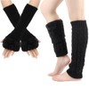 Chiclinco Crochet Leg Warmer Fleece Lined and Fur Arm Warmer