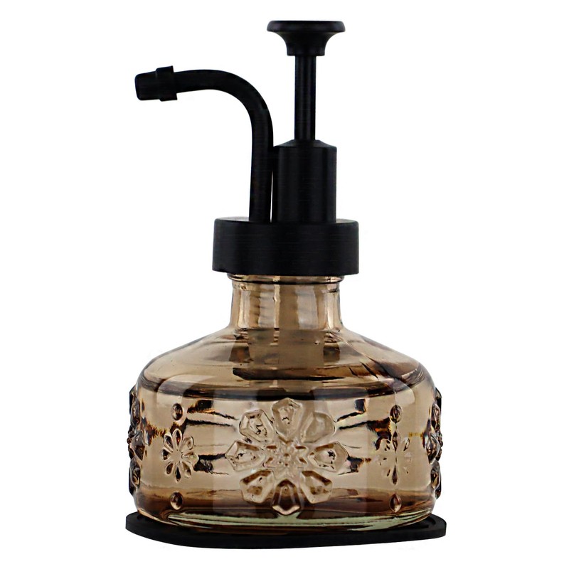OCTMUSTARD 2 Pack Glass Kitchen Soap Dispenser Bathroom, Refillable Liquid