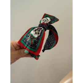 Unbranded Chic Satin Cat Print Bow Hairband – Luxury-Inspire