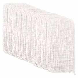 norinori Burp Cloths Baby Muslin Nappies Pack of 10 with Newborn Muslin Cloths 100% Cotton Soft Burp Cloth Absorbent 25 x 50 cm Unisex