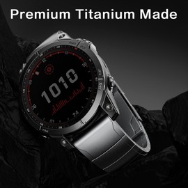 synsing 26mm Titanium Metal Quick Release WatchBand Compatible for Fenix 8 51mm/Enduro 3 51mm/Fenix 6X Pro/7X Pro/5X Plus,22mm Band for Garmin Fenix 8 47mm/E 47mm/Fenix 6 Pro/7/5 Plus,Titanium22