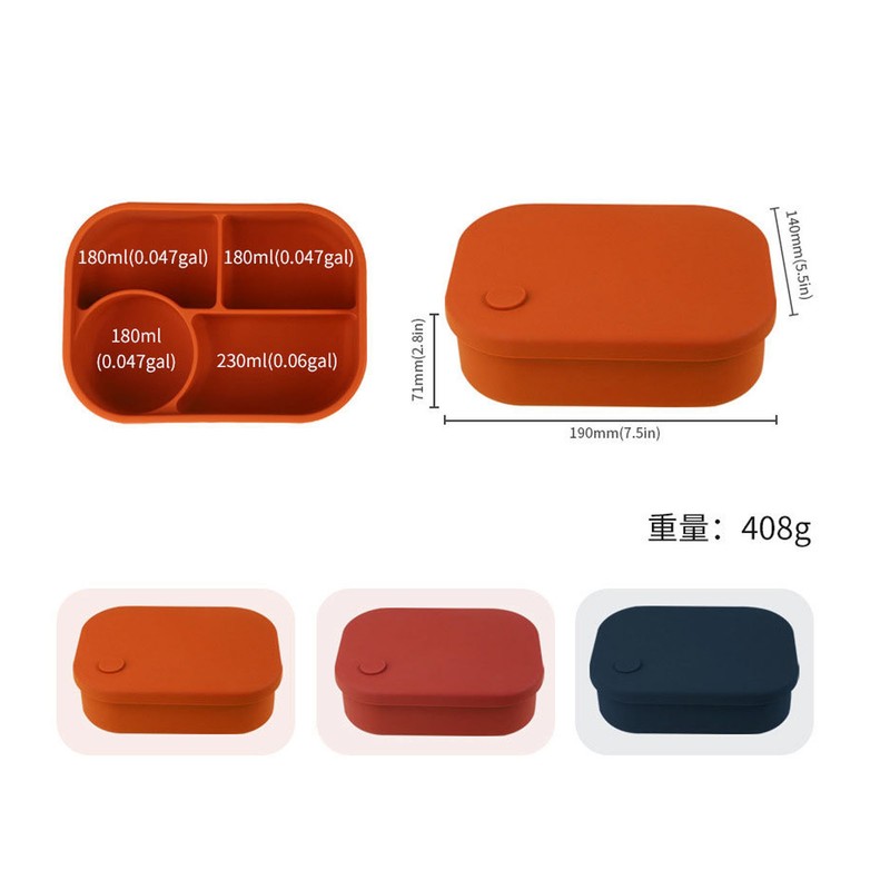 Silicone Lunch Box Microwave Safe Reusable Leakproof Food Storage Container