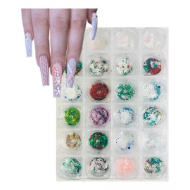 Mouyic Decoracion Para Uñas Copos + Estuche