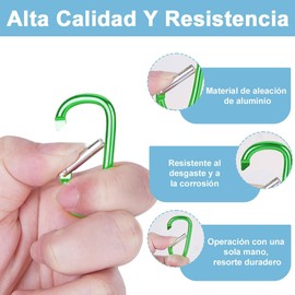 AdooAdii Set de 40 Mosquetones para Escalada de Aluminio Ganchos en D Clips de Mosquetón con Bloqueo Resistente Ligero Multiusos Carabiner para Camping Hamacas Llavero Mochila Senderismo Pesca Viajes