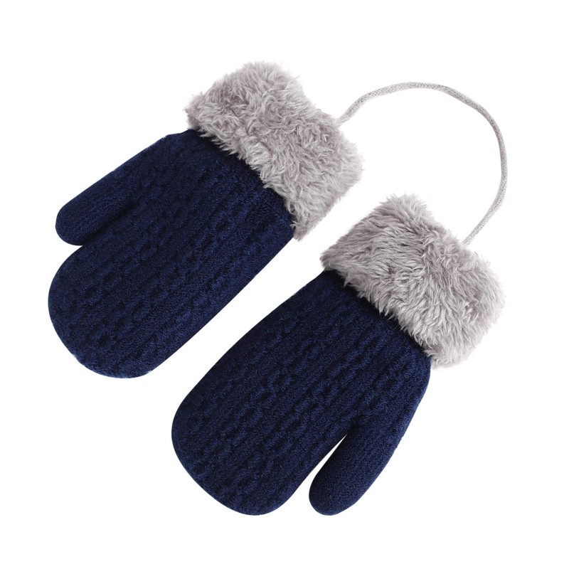 Baby Toddler Warm Knitted Gloves Fleece Lined Thick Thermal Full