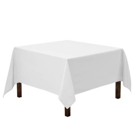Gee Di Moda Square Tablecloth - 70 x 70 Inch White Table Cloth for Medium Square or Round Tables - Heavy Duty Washable Fabric - for Buffet Table, Holiday Party, Dinner, Wedding & Baby Shower
