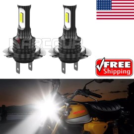 AQJ For Yamaha YZF-R6 YZF-R1 White H7 CSP LED Motorcycle Headlight Bulbs Kit 100W