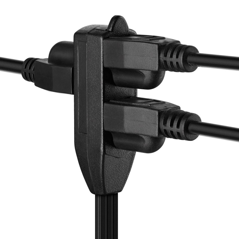Maximm Cable 25 Feet Flat Plug Extension Cord/Wire, Multi Outlet