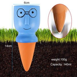 4 Pack Terracotta Watering Spikes, Self Watering Planter Insert, Plant Watering Devices, Automatic Irrigation Spikes, Perfect for Indoor Outdoor Plants(Glasses)
