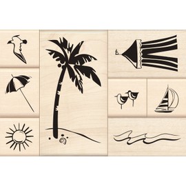 Inkadinkado Day at the Beach Wood Stamp Set