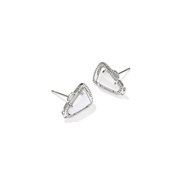Kendra Scott Cheer Stud Earrings, Rhodium-Plated Brass, Fashion Jewelry for
