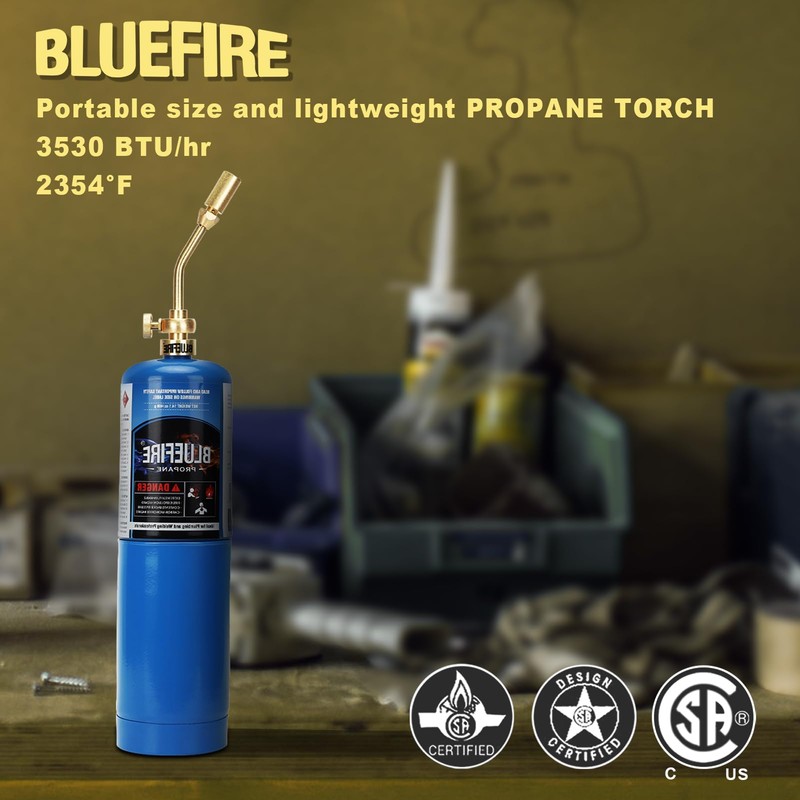BLUEFIRE Solid Brass Jumbo Pencil Flame Gas Welding Torch Head