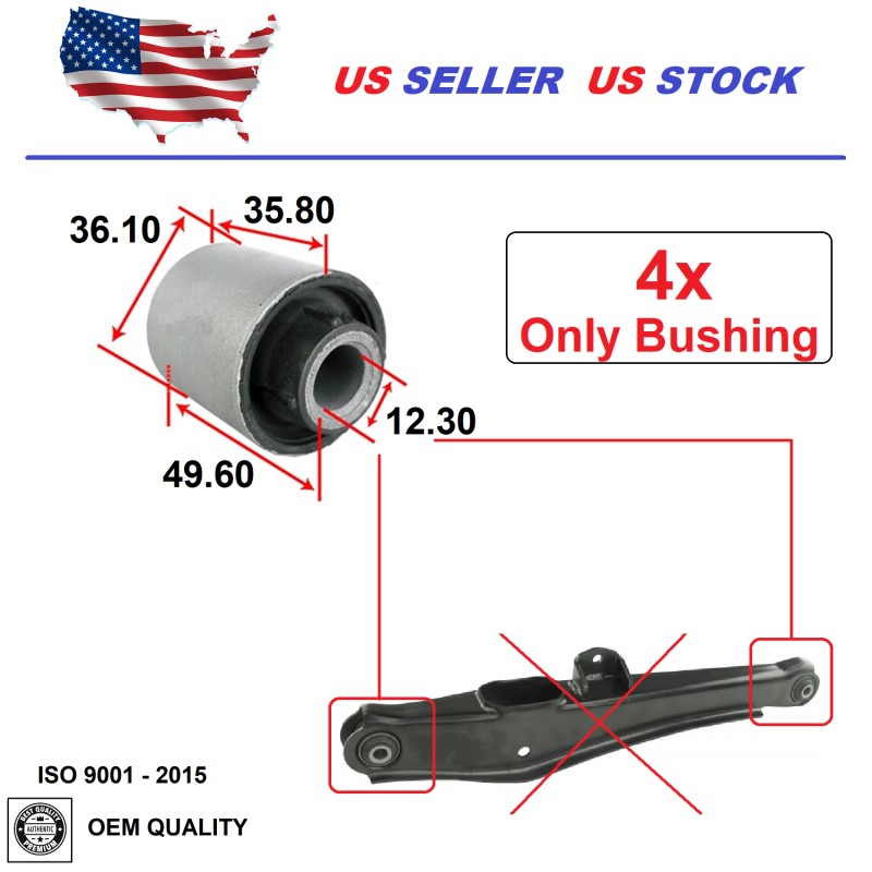 2MPLASTIC Rear Control Lateral Trans Arm Bushing Set 14 Bushing