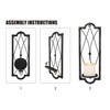 Gothic Candle Sconce Set of 2 -Gold Black Metal Wall