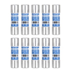 DIHOOL 15 Amp Solar Fuse Without in-Line Fuse Holder for Solar Connector, 10pcs 10x38mm