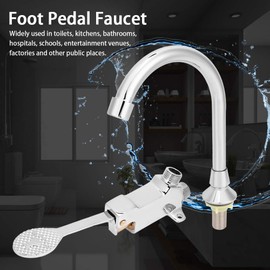 MAVIS LAVEN Válvula de Agua con Pedal de un Solo pie, Grifo de baño de Cobre para Grifo de Agua de Lavabo, válvula de Pedal de latón Individual para Montaje en el Suelo