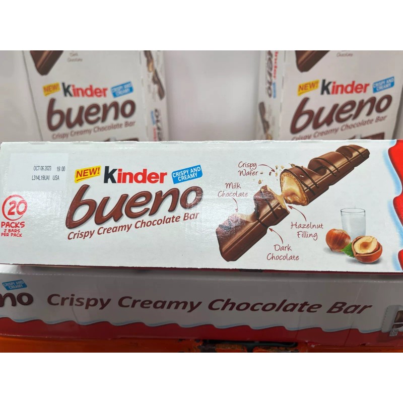 Kinder New Kinder Bueno Crispy Creamy Chocolate Bar, 1.5 oz,