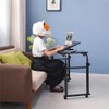SanBouSi Overbed Table Bedside Desk Mobile Rolling Laptop Stand Tilting