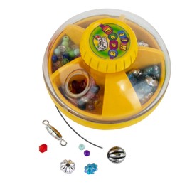 World's Smallest You Create Bead Kit. Miniature Creative Art Kit. Comes with a 5 Compartment Container, Assorted Style Beads, Clasps and Cord, and Built in Cord-Cutter!