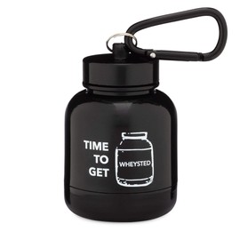 OnMyWhey - Protein Powder & Supplement Funnel Keychain, Portable To-Go Container for The Gym, Workouts, Fitness, & Travel - TSA Approved, Time To Get Wheysted