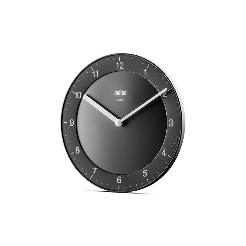 Braun BC06B Classic Analogue Quartz Wall Clock in Black/Quiet Precision