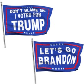 2024 Trump Flag for Don't Blame Me I Voted for Trump & Let‘s Go Brandon, 3x5 Ft Trump Banner with Brass Grommets Outdoor, Decoration Premium Presidential Election Banner 100D Polyester, UV Protection