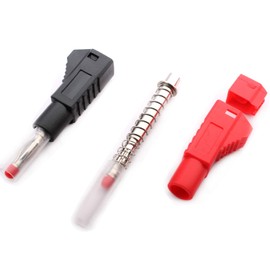 RUNCCI-YUN 10 x 4 mm banana plug, retractable banana plug, stackable plug, banana plug, soldering, DIY electric tests, banana plug for multimeter test leads, red and black