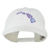 e4Hats.com Hawaii State Map Embroidered Washed Cap - White OSFM
