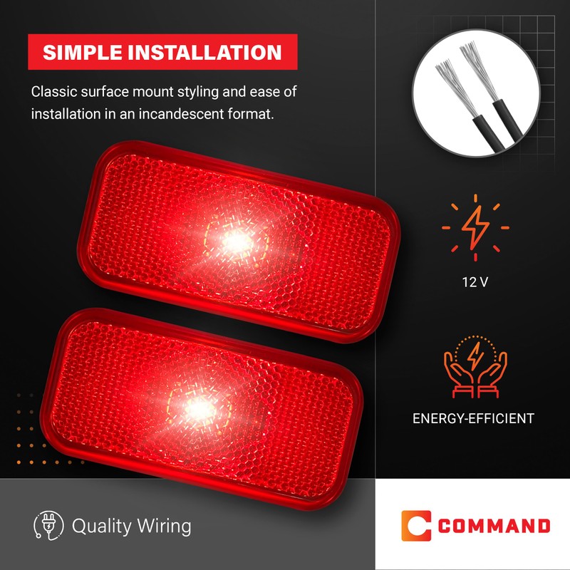 Command Electronics OEM 12V Modern Incandescent RV & Trailer Clearance