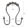 Goowin Shower Curtain Hooks, Rust Resistant Shower Curtain Rings Metal