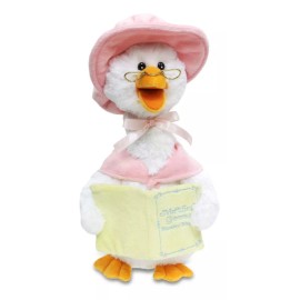 Cuddle Barn Peluche Ganso Parlante,con 7 Canciones De Cuna Color Rosa/Blanco