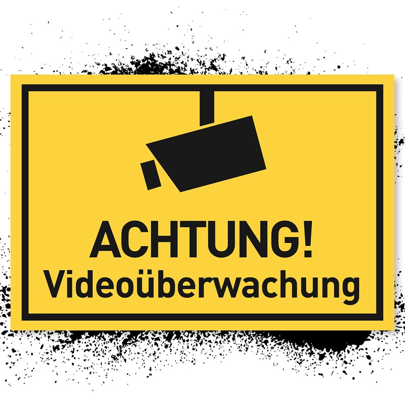Achtung Videoüberwachung Sign (30 x 20 cm Plastic) - Warning