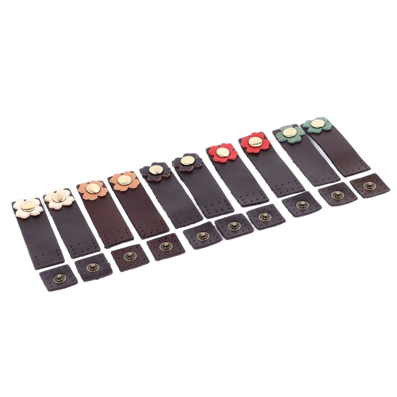 10 Set Leather Snap Buckles Leather Tab Closure Leather Button