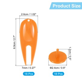 PATIKIL Golf Divot Repair Tool, 18 Pack Plastic Golf Divot Tool Golf Green Divot Fork with Ball Marker for Golf Golfer Repairing, Orange