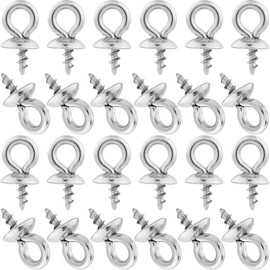 SUNNYCLUE 1 Box of 100 Eyelet Pin Eyelets Eyelet Hanger Bead Caps Cups Eyelet Ironing Pin Stainless Steel