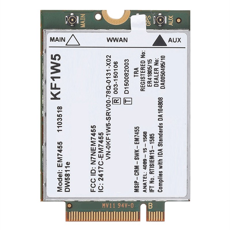 Replacement Wireless EM7455 for Dell DW5811e Qualcomm 4G LTE WWAN