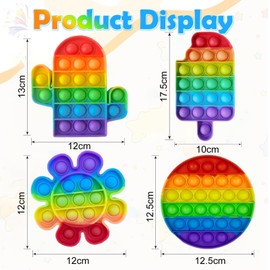 4er Pack Pop-Bubble-Fidget-Spielzeug-Set Linderung von Angstzuständen Autismus Anti Stress Spielzeug Silikon Spielzeug Kindergeburtstagsparty-Geschenke für Kinder und Erwachsene