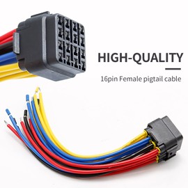 EATAKWARD 16 Pin Way Auto Waterproof Electrical Wiring Connector Plug Male and Female Replacement Pigtail Cable 6" Universal for Automotive Car