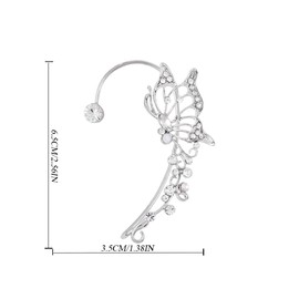 Wensmy 1 Pair Elf Ear Cuffs Ear Wrap Earrings Fairy Cuff Earrings Elf Wrap Earrings Vintage Ear Cuff Earrings Clip- on Ear Cuffs Earrings No Piercing Ear Clip for Women Girls (Elf)