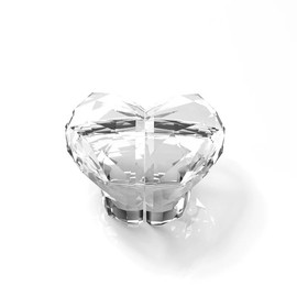 esahpss 1Pcs-White Love Heart Shaped Toilet Tank Button, Button Aid Toilet Lid Cover Lifter/Handle for Women Long Nail Plumbing Toilet Parts,Diamond Crystal Glass Pull Handle Cabinet Knobs