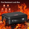 Fireproof Document Box, Hard Case Fireproof Box with Lock, Portable