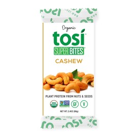 Tosi Organic SuperBites Vegan Snacks, Cashew, 2.4 Oz, Pack of 1
