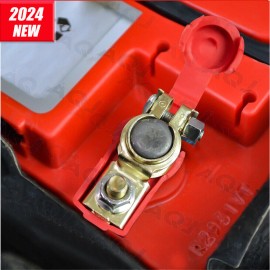 AQJ 2x Car Battery Terminal Clamp Connectors Positive Negative-Relea